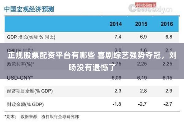 正规股票配资平台有哪些 喜剧综艺强势夺冠，刘旸没有遗憾了