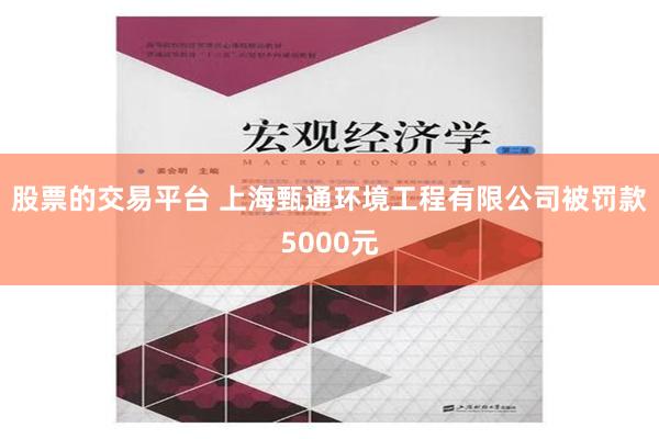 股票的交易平台 上海甄通环境工程有限公司被罚款5000元