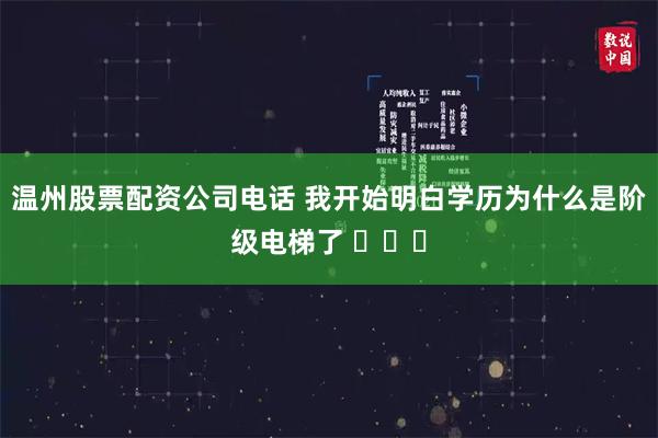 温州股票配资公司电话 我开始明白学历为什么是阶级电梯了 ​​​