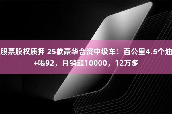 股票股权质押 25款豪华合资中级车！百公里4.5个油+喝92，月销超10000，12万多