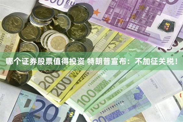 哪个证券股票值得投资 特朗普宣布：不加征关税！